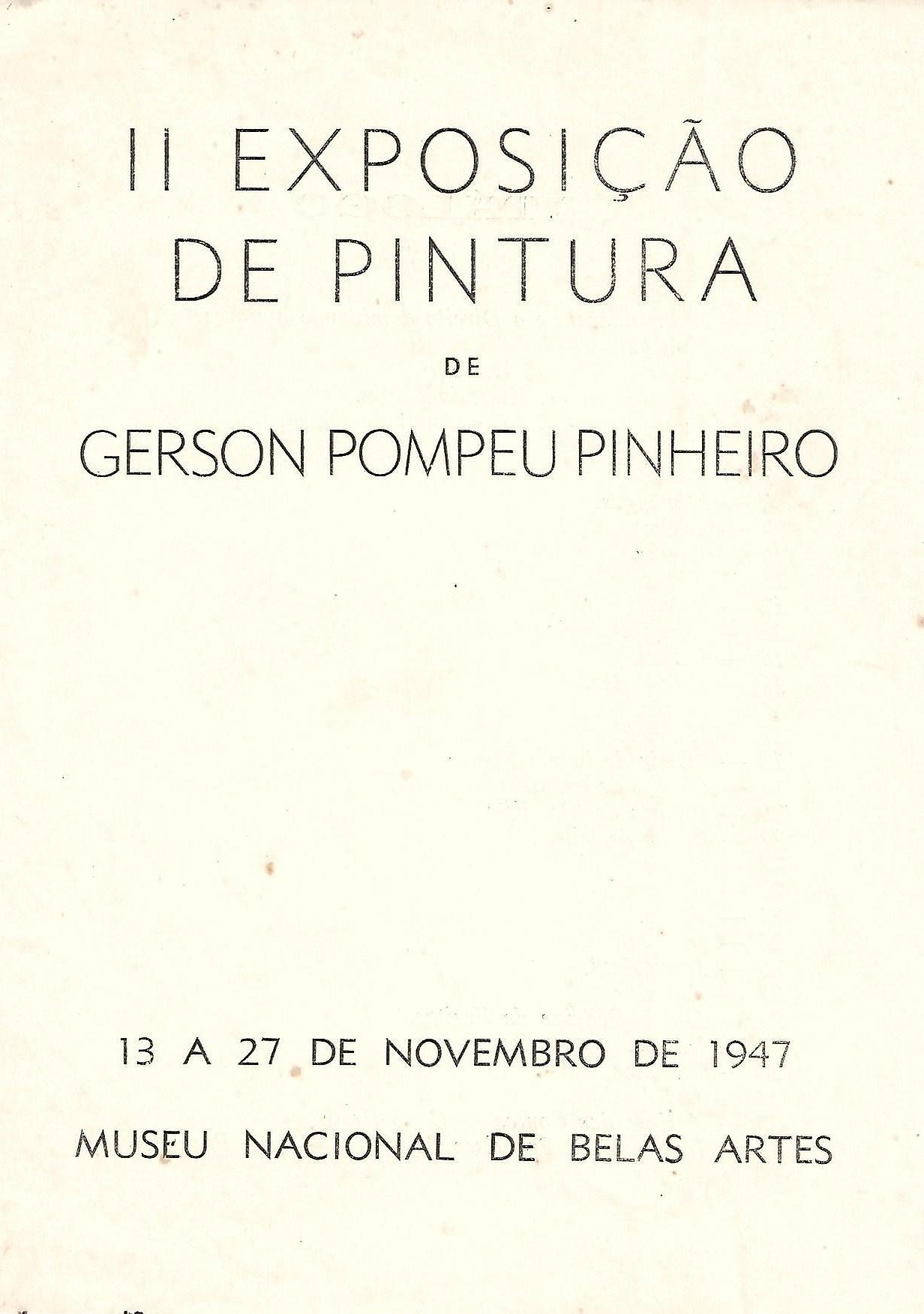 Exposição solo de Gerson Pinheiro, 1947